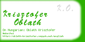 krisztofer oblath business card